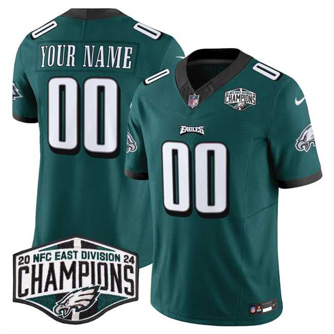 Men & Women & Youth Philadelphia Eagles Active Player Custom Green 2024 NFC East Champions F.U.S.E. Vapor Untouchable Limited Stitched Football Jersey